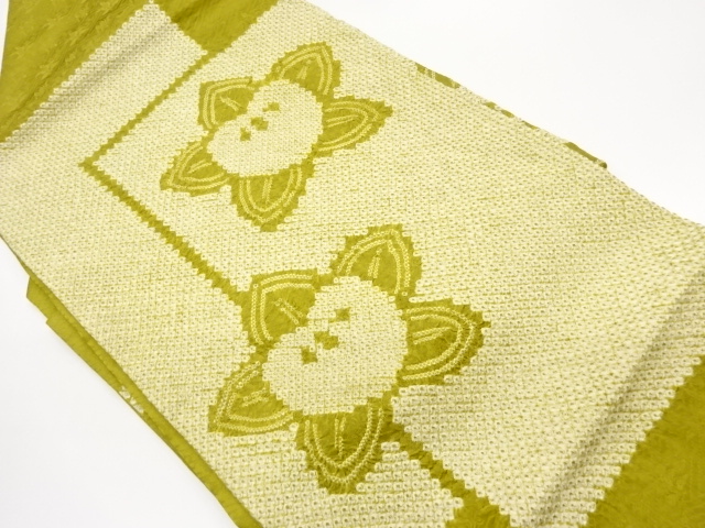 JAPANESE KIMONO / SHIBORI FLORAL PATTERN NAGOYA OBI